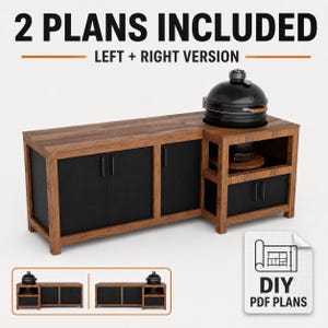Kamado Grill Table Plans PDF | DIY Outdoor BBQ Table Plan | Ceramic Grill Table