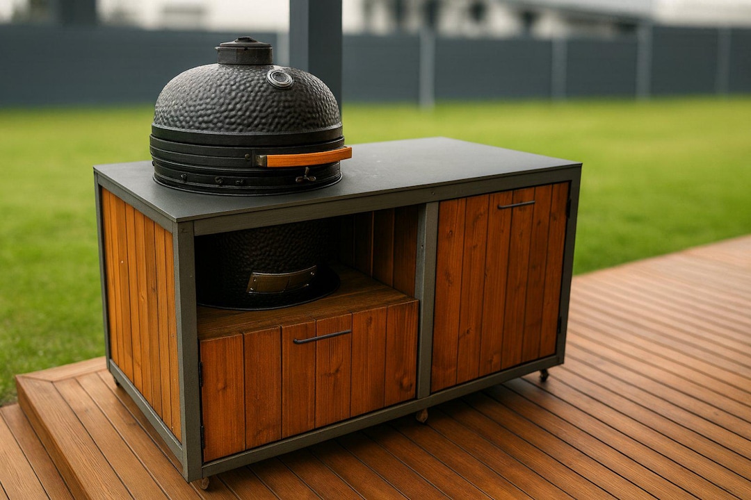 DIY Kamado Grill Table Plans | Kamado Joe & Big Green Egg BBQ Cart ...
