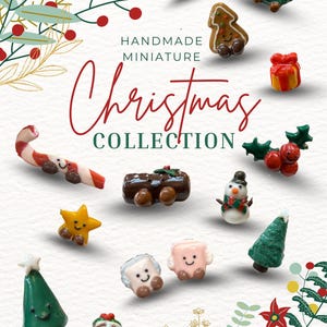 handmade miniature polymer clay Christmas set