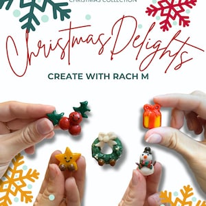 Handmade Polymer clay miniature Christmas delights set of 5