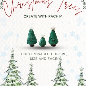 Sapin de Noël miniature fait main en pâte polymère, lot de 3