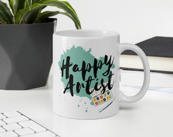 Happy Artist Mug in white