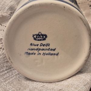Vintage Heineken Delft Öl Stein 0,5L Handmålad Tillverkad i Holland Blå Delft Mugg bild 6
