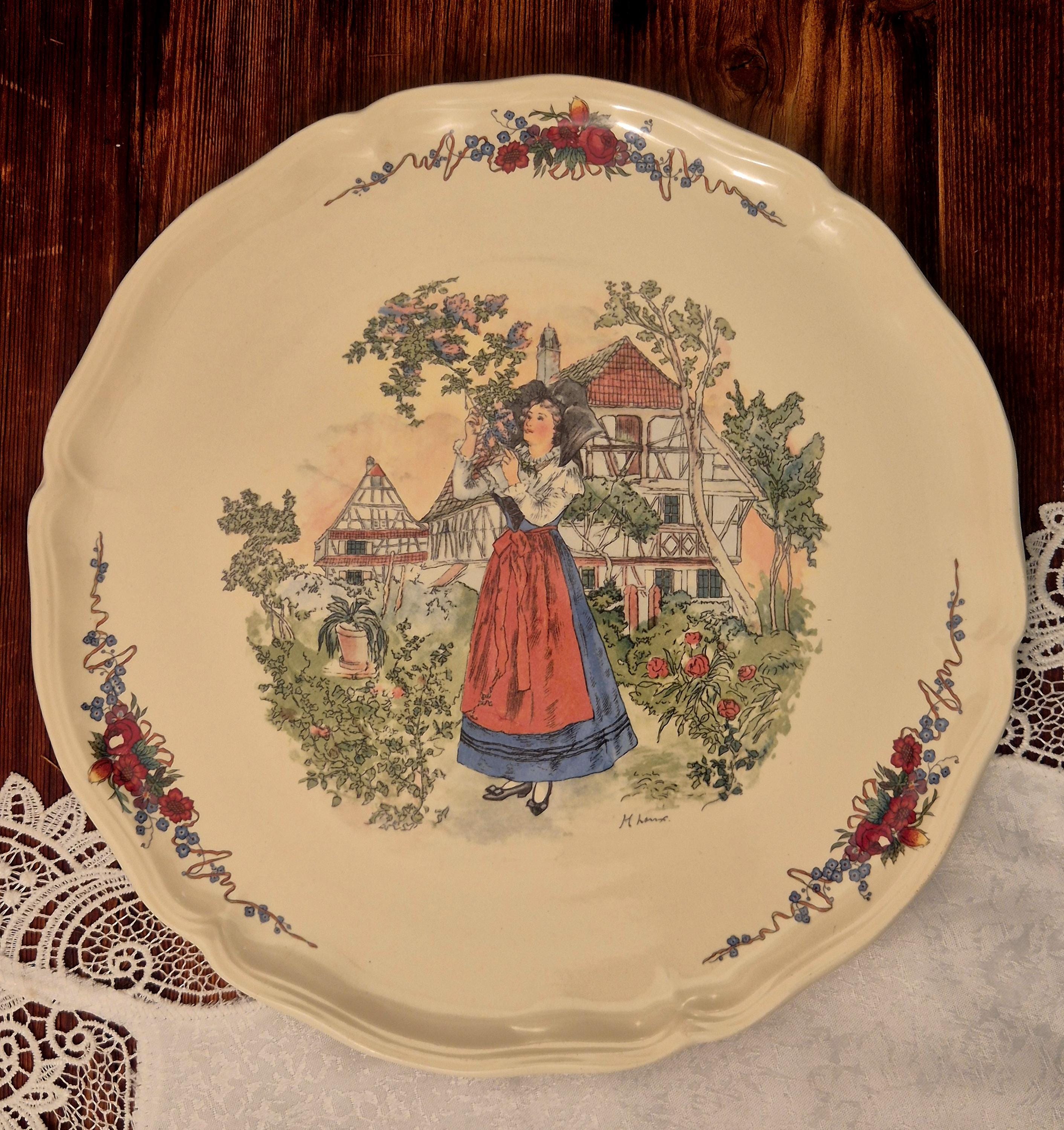 サルグミンヌ　obernai アンリ・ルー　Henry Loux 33cm 大皿 Henri Loux - Etsy