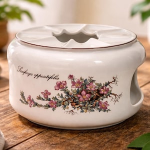 Calentador de tetera Villeroy & Boch Botanica vintage / Calentador de velas de porcelana / Diseño floral / Luxemburgo