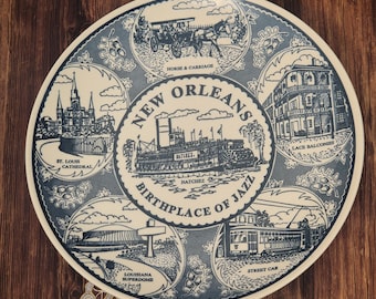 Vintage New Orleans Collector Plate, Fine American Ironstone, Limited Edition, Jazz Decor, Louisiana Souvenir, USA Plate