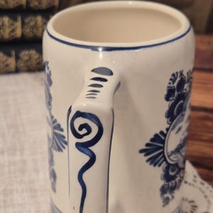 Vintage Heineken Delft Öl Stein 0,5L Handmålad Tillverkad i Holland Blå Delft Mugg bild 4