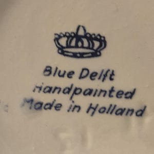 Vintage Heineken Delft Öl Stein 0,5L Handmålad Tillverkad i Holland Blå Delft Mugg bild 7