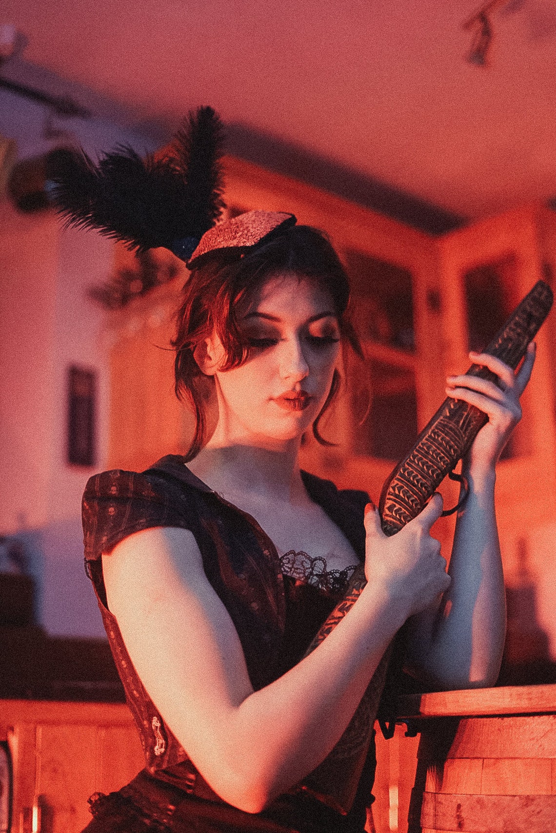 Western Saloon Girl Feather Headpiece Etsy New Zealand