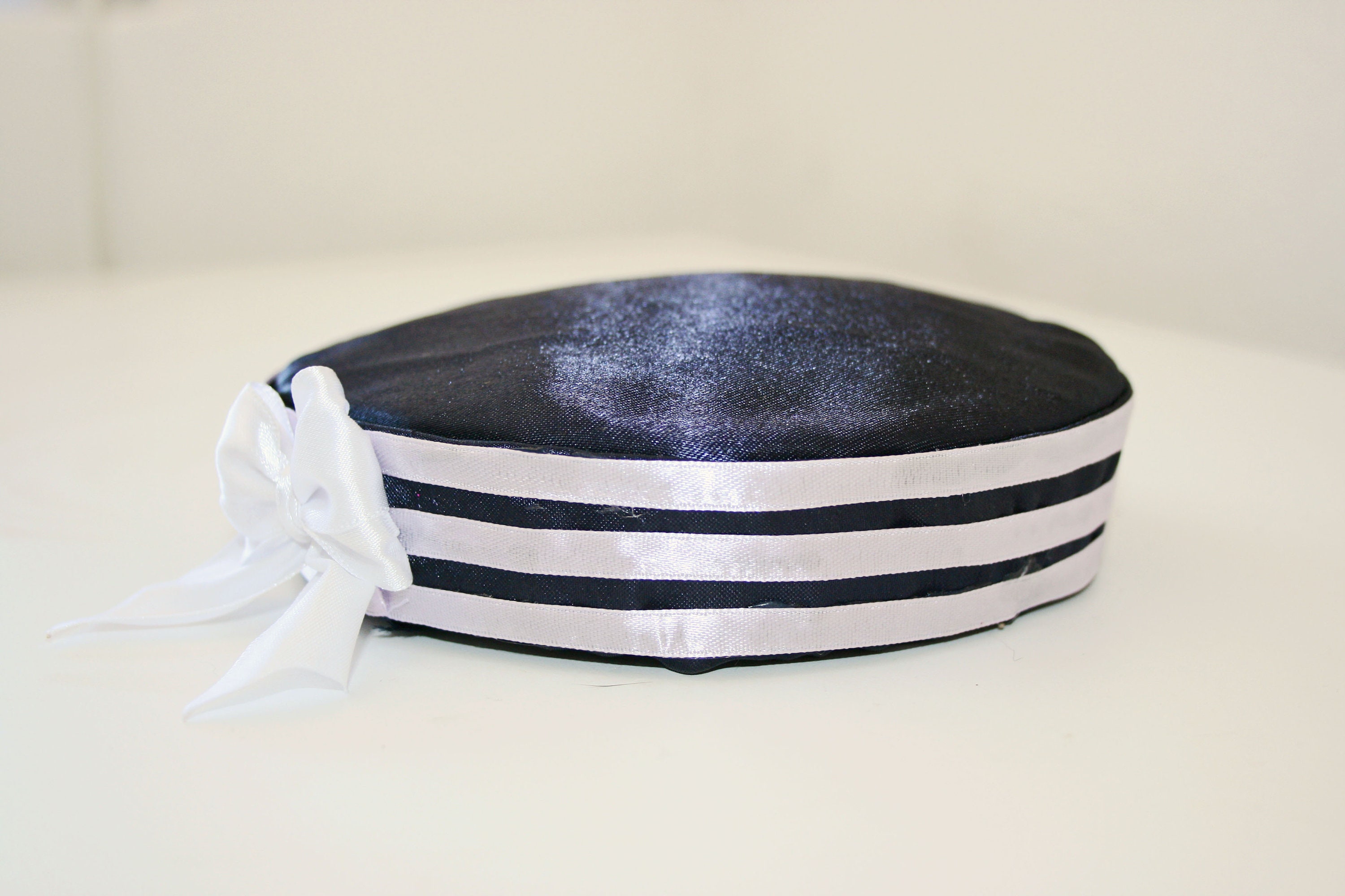 ★SCULPTOR★ Marine Pillbox Hat Navy SC25S607NA Sailor Pillbox Hat | Navy Blue | Nautical Pin-up | Sailor