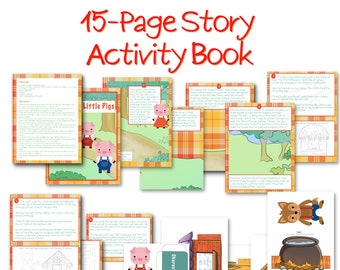 Digital Downloadable Printable Three Little Pigs Interactive Book