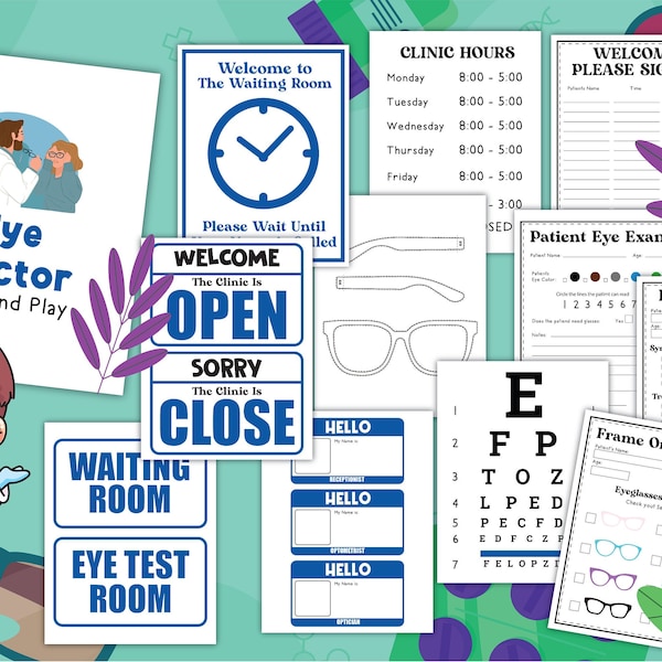 Printable Digital Eye Doctor Pretend Play Download