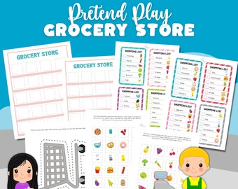 Digital Printable Grocery Store Pretend Play Download