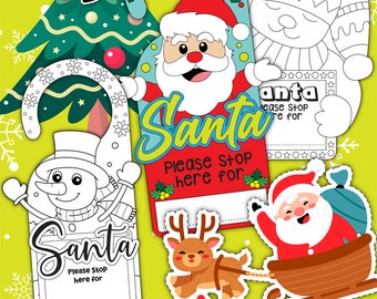 Color Your Own Christmas Door Hanger Printable