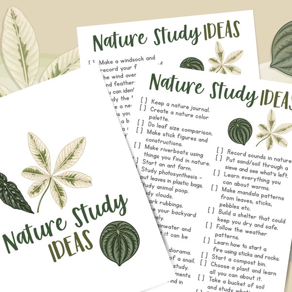 Nature Study Ideas Printable