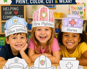 Community Helpers Printable Hats