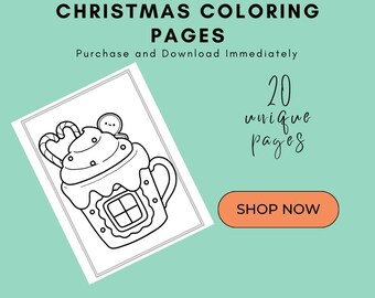 Christmas Coloring Pages (20 Different Designs)