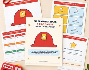 Firefighter Hats and Fire Safety Dramatic-Play Pack