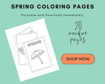 Spring Coloring Pages (20 Different Designs)