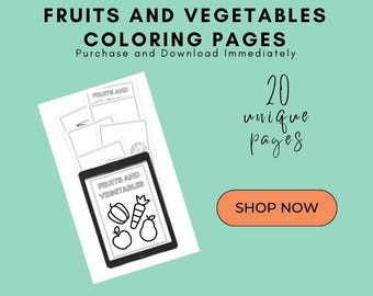 Fruits and Vegetables Coloring Pages (20 Different Designs)