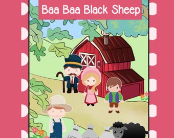 Livre d'histoires d'activités sur feuille noire Baa Baa