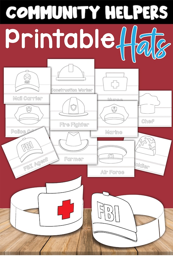 Community Helpers Printable Hats