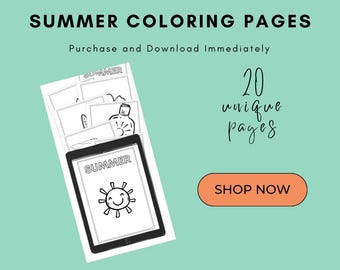 Summer Coloring Pages (20 Different Designs)