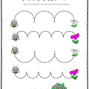 Busy Bees Tracing Sheets