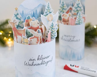 duplo Banderole „Winterlandschaft“ – Vorlage zum Ausdrucken | Weihnachtsgeschenk | Nikolaus Wichteln DIY Verpackung Weihnachten Mitbringsel