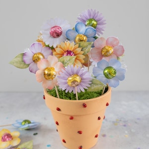 Druckvorlage Blume Gastgeschenk Kleinigkeit Bastelvorlage Mitbringsel Tischdekoidee Geschenkidee Lindt Ferrero Rocher Lindor