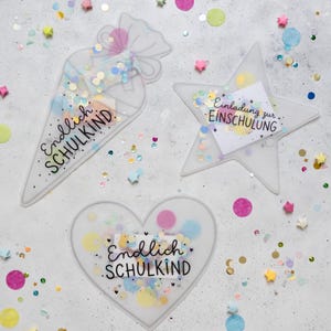Einladung zur Einschulung basteln | Schüttelkarte | Schulstart | Schulanfang  | Bastelvorlage zum Download | Einladungskarte