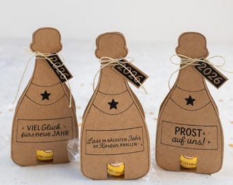 Druckvorlage Silvester Gastgeschenk Kleinigkeit Neujahr Bastelvorlage neues Jahr Tischdekoidee Geschenkidee Lindt Ferrero Rocher Lindor