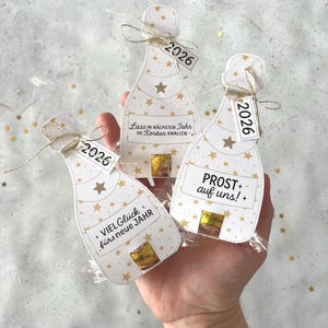 Druckvorlage Silvester Gastgeschenk Kleinigkeit Neujahr Bastelvorlage neues Jahr Tischdekoidee Geschenkidee Lindt Ferrero Rocher Lindor imagen 7