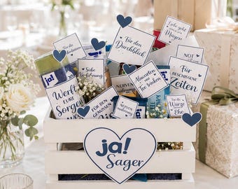 Ja Sager Korb Druckvorlage Hochzeit, Lustiges Hochzeitsgeschenk, originell, Vorlage zum Ausdrucken, Download, Witzig mit Humor Paare PDF