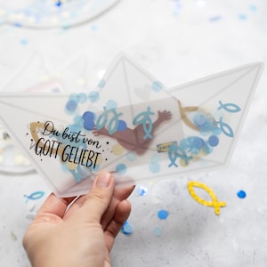 Schüttelkarte Firmung | Verpackung für Geld & Gutscheine | Download Bastelvorlagen | Last Minute Geschenk | Wunscherfüller