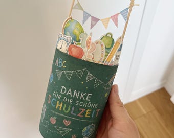 duplo Banderole „Abschied-Schulzeit"- Vorlage zum Ausdrucken Abschiedsgeschenk Druckvorlage für Lehrer Schuljahr Ferienbeginn