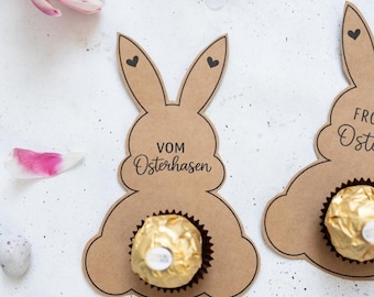 Druckvorlage Osterhasen Verpackung Vorlage zum Drucken Ostern Kleinigkeit zum Verschenken Bastelvorlage, PDF, Ferrero Rocher Download