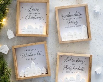 DIY Klötzchen Deko Weihnachten | 7 weihnachtliche Hintergründe zum Ausdrucken | Weihnachtsdeko mit Häuschen | DIY Weihnachtsgeschenk | PDF
