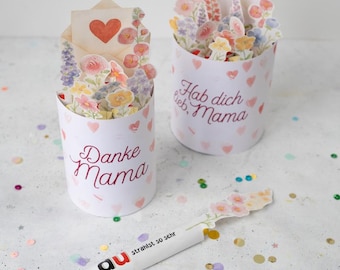 duplo Banderole „Muttertag“- Vorlage zum Ausdrucken | Danke | Blumen | Download | Druckvorlage | Kleinigkeit | Mitbringsel | Mama | Oma
