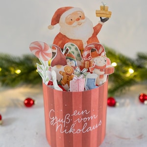 duplo Banderole „Weihnachtsmann“ – Vorlage zum Ausdrucken |  Geschenkidee | Schokonikolaus | Nikolausgeschenk | Weihnachtsgeschenk