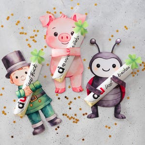 Duplo Banderole Silvester – Silvester Mitbringsel DIY Glücksbringer Vorlage zum Ausdrucken Neujahr Druckvorlage Kleinigkeit Gastgeschenk