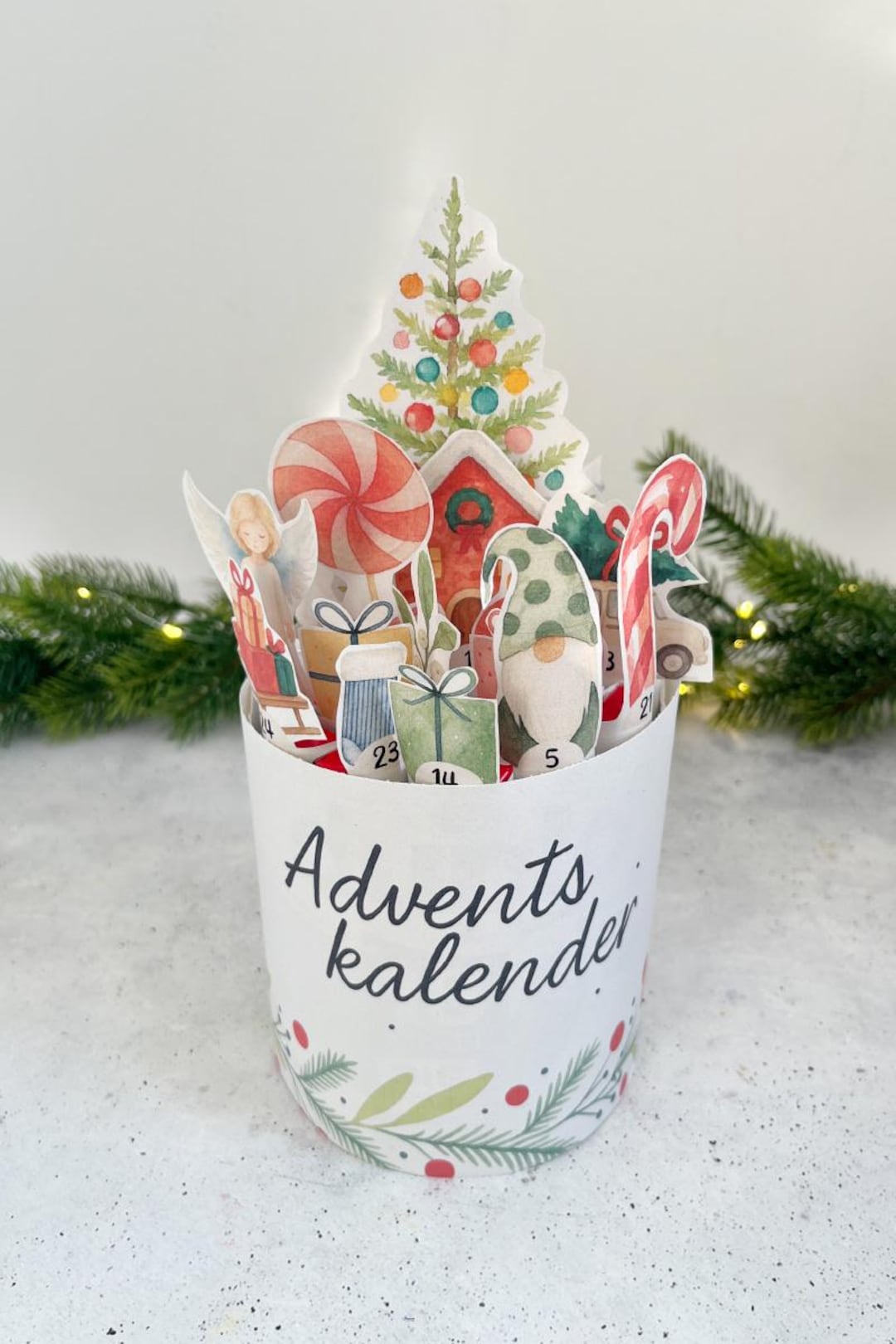 Produktbild von Decora Thekenaufsteller Mit 24 Weihnachts-Boxen – Selbstmontierend, Lebensmittelecht, 8 Motive, Made In Italy