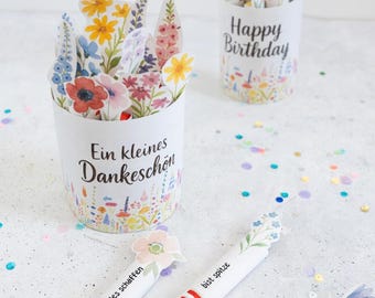 duplo Banderole „Blumenstrauß“- Vorlage zum Ausdrucken | Danke | Blumen | Download | Druckvorlage | Dankeschön | Kleinigkeit | Mitbringsel