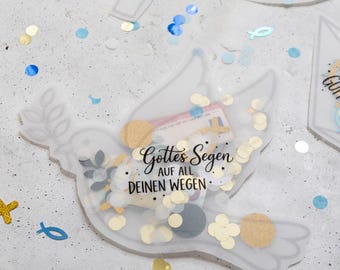 Schüttelkarte Kommunion | Verpackung für Geld & Gutscheine | Download Bastelvorlagen | Last Minute Geschenk| Wunscherfüller Erstkommunion