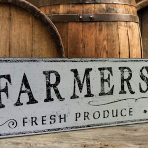 Farmers Market Wood Sign - Antique Wooden Decor