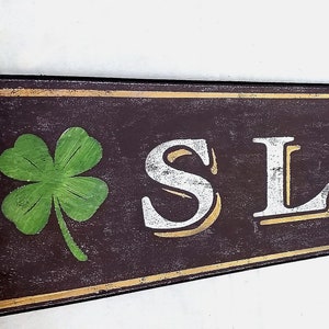 Slainte wood sign - Custom Hand Crafted Irish Wooden Decor