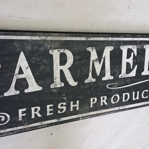 Farmers Market Wood Sign Black