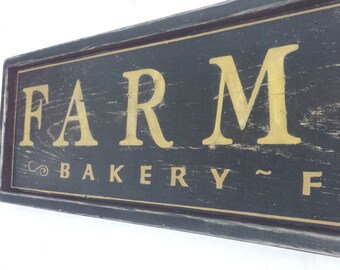 Antique Style Farmhouse Bakery Wood Sign Framed - Handmade Vintage Style Wooden Decor