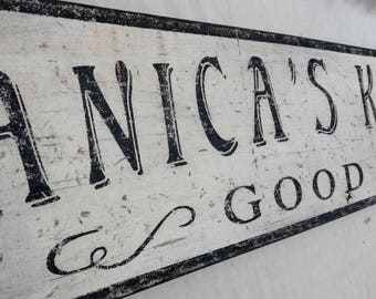 Personalized Kitchen Wood Sign - Hand Crafted Antique Style Decor