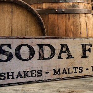 Old Soda Shoppe Wood Sign Hand made - Rustic Wooden Decor